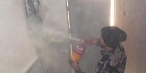 إحتراق لوحة أمانات داخل أحد العمارات السكنية في بلدة العيزرية