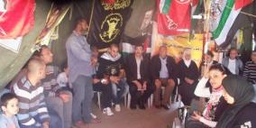 خيمة تضامن مع الأسرى المضربين عن الطعام في الطيرة داخل أراضي 48