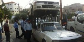 الشرطة تضبط مركبة بحمولة زائدة و مخالفه لقوانين السير في قلقيلية