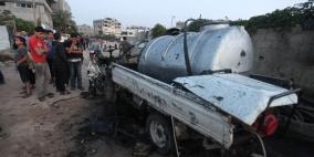 بالصور.. استشهاد سهيل حمادة وابنه مؤمن وهما يستقلان سيارة صهريج بيع مياه للشرب