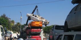 الشرطة تتلف 162 مركبة و30 دراجة غير قانونية في نابلس وضواحي القدس