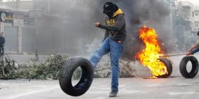 مواجهات قرب حاجز قلنديا هذا اليوم تضامنا مع غزة