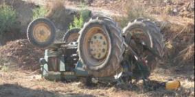 جنين: مصرع مواطن وإصابة 3 من أطفاله جراء انقلاب جرار زراعي