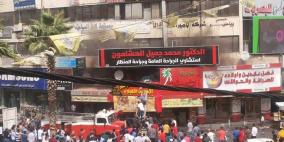 حريق في مطعم وسط الخليل