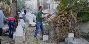 اختتام تنظيف مقبرة الشهداء في مخيم بلاطة