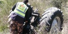 إصابة حرجة واخرى متوسطة بحادث سير بين مركبة وجرار زراعي