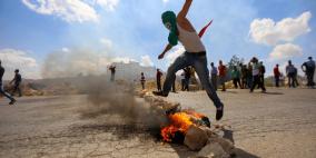 مواجهات قرب مستوطنة بيت ايل شرق رام الله عقب مسيرة جماهيرية نصرة للأقصى