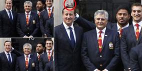 صورة : لاعب رجبي يستهزئ برئيس وزراء بريطانيا