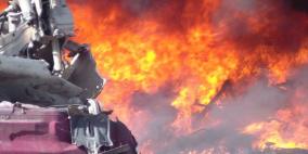 حريق في المنطقة الصناعية بمدينة نابلس