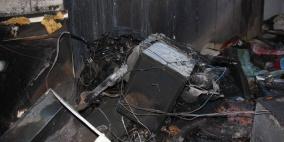 قنبلتي صوت وغاز تتسببان بحرق منزل بالخليل