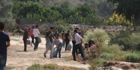 " يلا نعمر بلدنا " يوم تطوعي بالتعاون ما بين نادي بيتلو الرياضي ومشروع الشراكة من أجل التنمية والحملة الشعبية لمقاومة الجدار في واد الزرقاء في قرية بيتلو