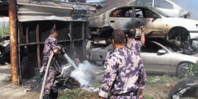 حريق هائل في مجمع لهياكل السيارات بالقدس الشرقية