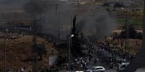 (محدث)  اصابة 11 شابا في مواجهات عند المدخل الشمالي للبيرة