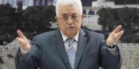 الرئيس محمود عباس خلال اجتماع القيادة الفلسطينية في مقر الماقطعة