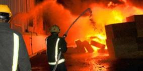 حريق هائل في مشغل للخياطة في قرية برطعه بجنين