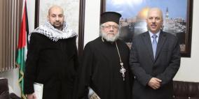 د. عيسى يستقبل الارشمندريت يوليو منددين بالجرائم العنصرية ضد المقدسات