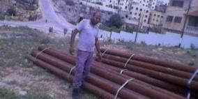 ضبط 1550 مترا من المواسير من صناعة المستوطنات في قلقيلية