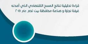 تجارة وصناعة بيت لحم تصدر دراسة بعنوان "قراءة تحليلية لنتائج المسح الاقتصادي"