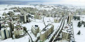 بالصور: رام الله في اخر ايام المنخفض الجوي