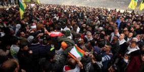 تشييع جثماني الشهيدين قينو و أبو مساعد في الضفة وغزة 