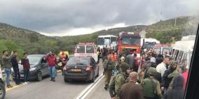 إصابة 19 مواطنا بحادث سير جنوب نابلس