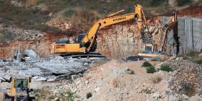  الاحتلال يهدم منزلا قيد الانشاء في بيتونيا 