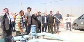 غنيم يفتتح مشروع خزان مياه وخطوط ناقلة جنوب جنين