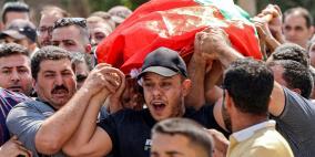 تشييع جثمان الشهيد حمزة طه في مدينة قلقيلية