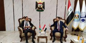 رفع العلم الفلسطيني وعزف النشيدين الفلسطيني والعراقي على ارض معرض بغداد الدولي