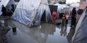 نازحو غزة يواجهون منخفضا جويا جديدا بخيام مهترئة ​​​​​​​