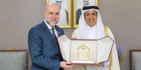 الهباش يبحث تعزيز التعاون المشترك مع رئيس المجلس الأعلى للقضاء في قطر