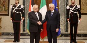 الرئيس عباس يجتمع مع نظيره الإيطالي