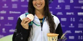 السباحة الفلسطينية فاليري ترزي تحرز برونزية دورة ألعاب التضامن الإسلامي