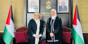 غنام تستقبل سفيرة فنلندا وتبحث معها آخر المستجدات 