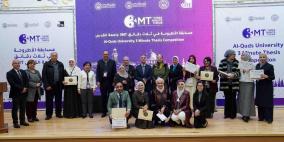 جامعة القدس تحتضن المسابقة العالمية "أطروحة في ثلاث دقائق" لأول مرة في فلسطين