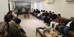 اللواء العبد إبراهيم خليل يستقبل وفد سكرتارية الشبيبة الفتحاوية المنتخب