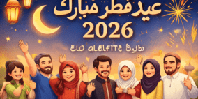 تهنئة عيد الفطر لزوجي 2026 شريك العمر