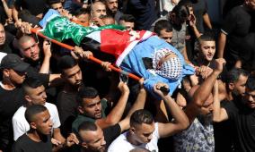 تشييع جثمان الشهيد أحمد زيود إلى مثواه الأخير في السيلة الحارثية