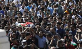 تشييع جثمان الشهيد الطفل يامن حامد في سلواد شرق رام الله