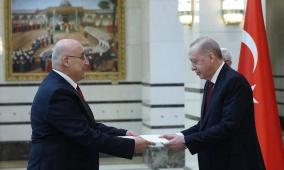 السفير الفلسطيني د. نصري ابو جيش يقدم اوراق اعتماده للرئيس التركي