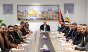 الشيخ يستقبل سكرتاريا الشبيبة الفتحاوية ويشيد بنجاح الانتخابات وتعزيز الدور الشبابي