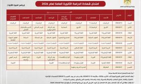 تحميل جدول امتحانات الثانوية العامة التوجيهي 2026 في فلسطين – الدورة الأولى والثانية الضفة وغزة والقدس PDF