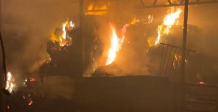 مستوطنون يحرقون خياما في منطقة الميتة بالأغوار الشمالية