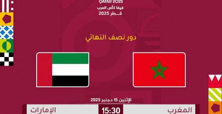 موعد مباراة المغرب والأردن في نهائي كأس العرب 2025