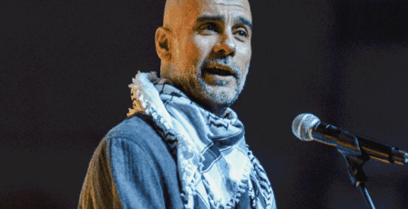 غوارديولا بالكوفية: "أنا لست محايد أنا فلسطيني واسرائيل تقتل أطفالنا"