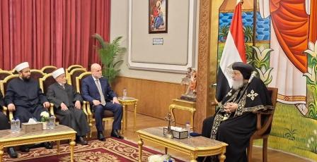 وفد القيادات الدينية الفلسطينية يبحث مع البابا تواضروس في القاهرة أوضاع مدينة القدس 