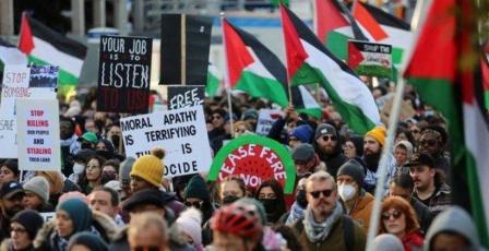 وقفة في نيويورك ضد شركة متهمة بدعم الصناعات العسكرية الإسرائيلية