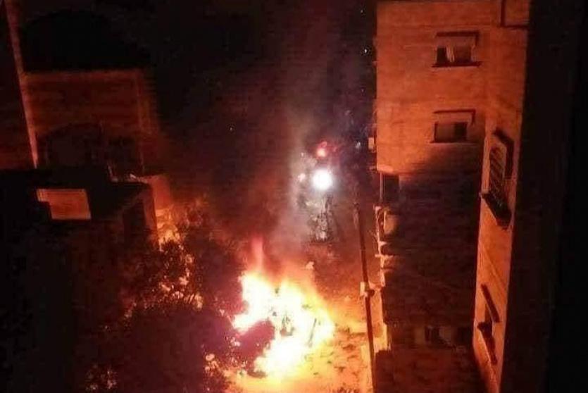 صور من القصف الاسرائيلي للمركبة