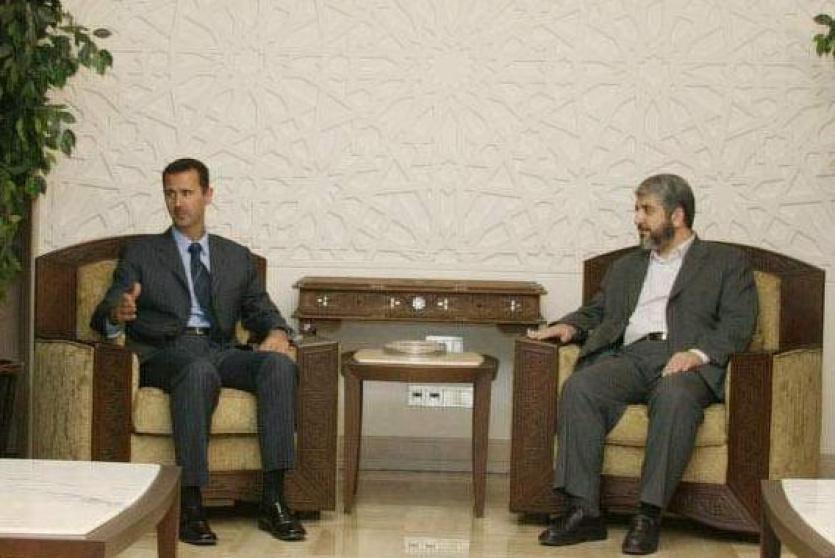 خالد مشعل وبشار الاسد