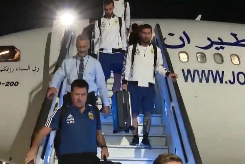 ميسي لدى وصوله